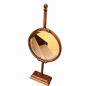 Brass Table Vanity Mirror Distressed Copper Colour Round